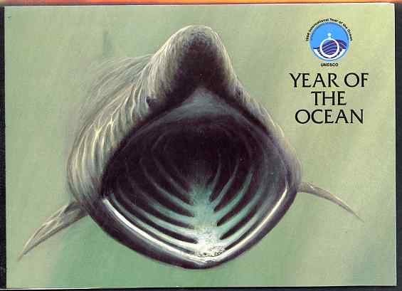 Booklet - Isle of Man 1998 Year of the Ocean £3.62 booklet complete and very fine, SG SB48, stamps on marine life, stamps on sharks, stamps on fish, stamps on whales, stamps on dolphins