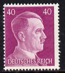 Germany 1941-42 Adolf Hitler 40pf deep magenta unmounted mint SG785, stamps on   , stamps on dictators.