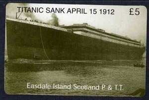 Telephone Card - Easdale Titanic #05 \A35 (collector's) card (green & white from a limited edition of 1200), stamps on films, stamps on cinema, stamps on entertainments, stamps on ships, stamps on titanic, stamps on disasters, stamps on shipwrecks