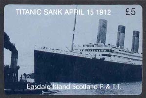 Telephone Card - Easdale Titanic #11 \A35 (collector's) card (blue & white from a limited edition of 1200), stamps on films, stamps on cinema, stamps on entertainments, stamps on ships, stamps on titanic, stamps on disasters, stamps on shipwrecks