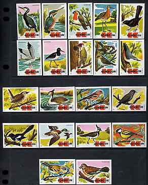 Match Box Labels - complete set of 20 Birds (issued 1973) superb unused condition (Dutch Kroon series), stamps on birds