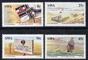 South West Africa 1984 Centenary of German Colonisation set of 4 unmounted mint, SG 431-34*, stamps on ships, stamps on flags, stamps on maps