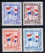 Paraguay 1957 Soldiers & Flags 4 values from Chako Heroes Air set unmounted mint, SG 799-802*, stamps on angels    militaria    flags