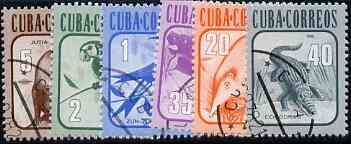 Cuba 1981 Fauna complete set of 6 fine cds used, SG 2763-68*, stamps on animals     birds     crocodiles      reptiles