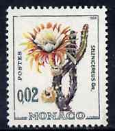Monaco 1960 Selenicereus 2c from Plants set, SG 676 unmounted mint*, stamps on flowers, stamps on cacti