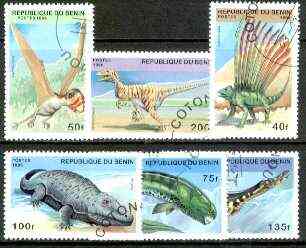 Benin 1996 Prehistoric Animals complete set of 6 fine cto used, Mi 836-41*, stamps on dinosaurs