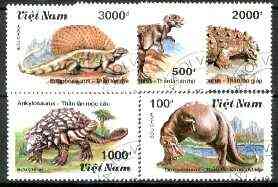 Vietnam 1990 Prehistoric Animals complete set of 5 fine cto used, SG 1461-65*, stamps on dinosaurs
