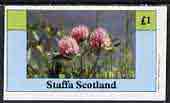 Staffa 1982 Wild Flowers (Clover) imperf  souvenir sheet (Â£1 value) unmounted mint, stamps on flowers