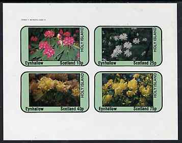 Eynhallow 1982 Flowers #09 imperf  set of 4 values (10p - 75p) unmounted mint, stamps on flowers   rhodedendrons