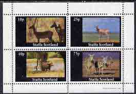 Staffa 1981 Animals (Deer, Zebras etc) perf  set of 4 values (10p to 75p) unmounted mint, stamps on animals    zebras    deer, stamps on zebra