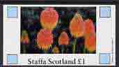Staffa 1982 Flowers #13 imperf  souvenir sheet (Â£1 value) unmounted mint, stamps on flowers