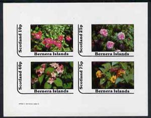Bernera 1982 Flowers #12 imperf  set of 4 values (10p to 75p) unmounted mint, stamps on flowers
