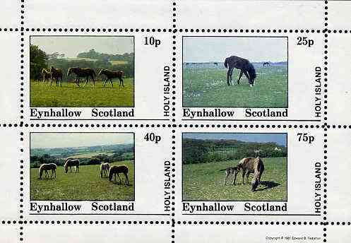 Eynhallow 1981 Horses #1 perf  set of 4 values (10p to 75p) unmounted mint, stamps on , stamps on  stamps on animals    horses