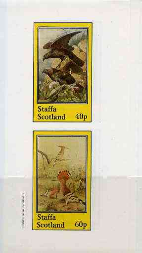 Staffa 1982 Birds #41 (Eagle & Hoopoe) imperf set of 2 values (40p & 60p) unmounted mint, stamps on birds      birds of prey    hoopoe