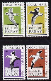 Pabay 1964 Europa (Birds) rouletted set of 4 unmounted mint (Rosen PA12-15), stamps on birds, stamps on europa, stamps on tern, stamps on gannet, stamps on duck