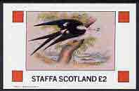 Staffa 1982 Birds #43 (Swallow Tailed Kite) imperf deluxe sheet (Â£2 value) unmounted mint, stamps on birds          kite