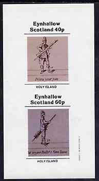 Eynhallow 1982 Shooting imperf set of 2 (40p Priming & 60p Inserting Bullet) unmounted mint, stamps on rifles