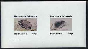 Bernera 1982 Shrews imperf set of 2 (40p Water Shrew & 60p Pygmy Shrew) unmounted mint, stamps on animals       shrews