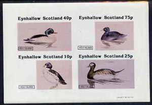 Eynhallow 1981 Ducks #4 imperf  set of 4 values (10p to 75p) unmounted mint, stamps on birds