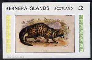 Bernera 1982 African Civet imperf deluxe sheet (Â£2 value) unmounted mint, stamps on cats    civet
