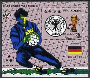 North Korea 1990 World Football Winners (West Germany) m/sheet very fine cto used, SG MS N2980, stamps on football, stamps on sport