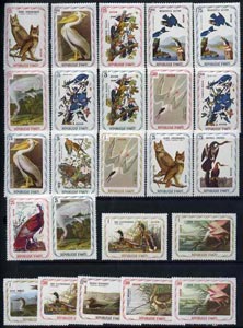 Haiti 1975-78 John Audubon Birds 'Air Mail' set of 24 values unmounted mint*, stamps on birds     audubon