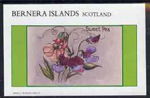 Bernera 1982 Flowers #13 (Sweet Pea) imperf  deluxe sheet (Â£2 value) unmounted mint, stamps on flowers