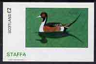 Staffa 1982 Pintail Duck imperf  deluxe sheet (Â£2 value) unmounted mint, stamps on birds    ducks