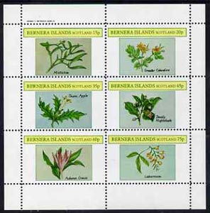 Bernera 1982 Plants #2 (Mistletoe, Thorn Apple, etc) perf set of 6 values (15p to 75p) unmounted mint, stamps on flowers  