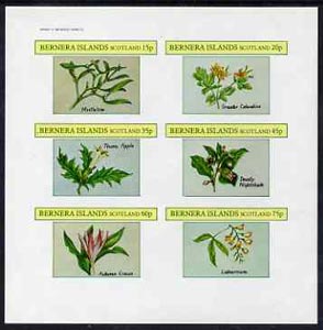 Bernera 1982 Plants #2 (Mistletoe, Thorn Apple, etc) imperf set of 6 values (15p to 75p) unmounted mint, stamps on flowers  