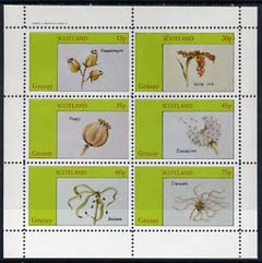 Grunay 1982 Flower Seeds (Snapdragon, Iris, Poppy, etc) perf set of 6 (15p to 75p) unmounted mint, stamps on flowers, stamps on iris