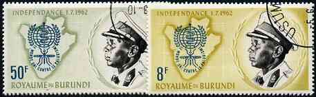 Burundi 1962 Malaria Eradication perf set of 2 fine cto used, SG 38-39*, stamps on medical      malaria     diseases