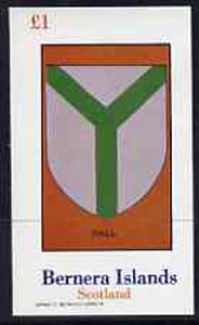Bernera 1982 Heraldry #2 (Pall) imperf  souvenir sheet (Â£1 value) unmounted mint, stamps on heraldry, stamps on arms