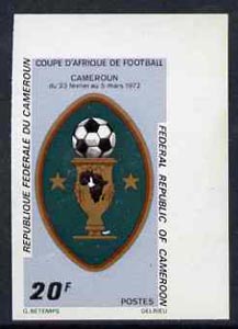 Cameroun 1972 Africa Cup Football Championships 20f (Cup) imperf from limited printing, as SG 635 unmounted mint, stamps on football, stamps on sport