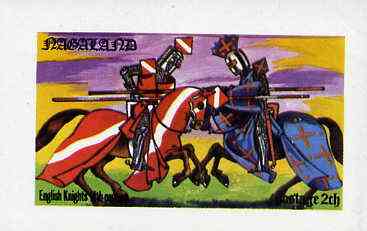 Nagaland 1977 Military Uniforms (14th cent Knights) imperf souvenir sheet (2ch value) unmounted mint, stamps on militaria     horses, stamps on uniforms