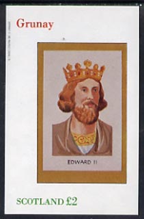 Grunay 1982 Royalty (Edward II) imperf deluxe sheet (Â£2 value) unmounted mint, stamps on royalty