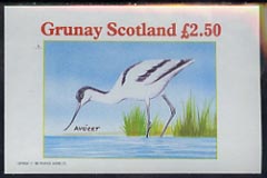 Grunay 1981 Sea Birds (Avocet) imperf deluxe sheet (Â£2.50 value) unmounted mint, stamps on birds