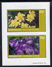 Eynhallow 1981 Flowers #04 imperf  set of 2 values (40p & 60p values) unmounted mint, stamps on flowers