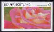 Staffa 1981 Roses #3 imperf souvenir sheet (Â£1 value) unmounted mint, stamps on flowers    roses   