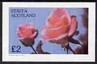 Staffa 1981 Roses #3 imperf deluxe sheet (Â£2 value) unmounted mint, stamps on flowers    roses   