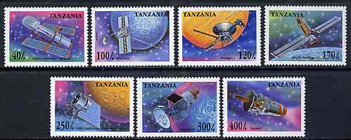 Tanzania 1994 Space Research unmounted mint set of 7, SG 2050-56, Mi 2017-23, stamps on space
