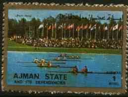 Ajman 1972 Rowing 1R from Munich Olympics perf set of 16, unmounted mint , stamps on rowing