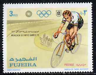 Fujeira 1971 Cycling 3r from Munich Olympic Games perf set of 5 unmounted mint, Mi 749*, stamps on bicycles