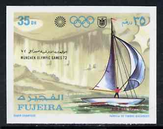 Fujeira 1971 Sailing 35Dh from Munich Olympic Games imperf set of 5 unmounted mint, Mi 750B*, stamps on sailing