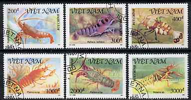 Vietnam 1991 Shellfish set of 6 values (1 x 3000D value) very fine cto used, Mi 2316-20 & 2322*, stamps on fish     marine-life