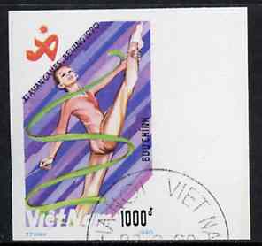 Vietnam 1990 Gymnastics 1000d IMPERF  from Asian Games set of 7 very fine cto used (from very limited printing) Mi 2208*, stamps on gymnastics, stamps on  gym , stamps on gymnastics, stamps on 