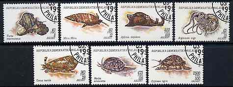 Madagascar 1993 Molluscs complete set of 7 very fine cto used, SG 1100-06*, stamps on shells