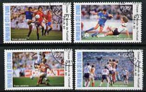 Ivory Coast 1990 World Cup Football complete perf set of 4 very fine cto used, SG 1008-11*, stamps on football, stamps on sport