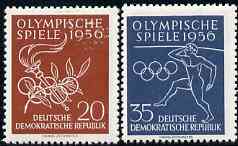 Germany - East 1956 Olympic Games unmounted mint set of 2, SG E277-78, stamps on olympics     sport     javelin, stamps on ancient greece