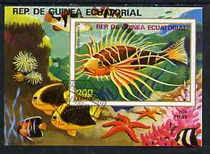 Equatorial Guinea 1975 Fish (Fish on Sea Bed) 200ek perf m/sheet very fine cto used, stamps on fish     marine-life